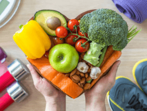 Comida sana en forma de corazón